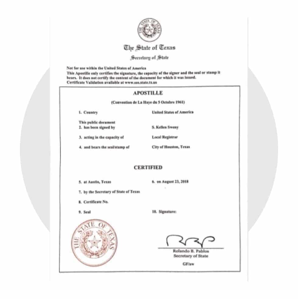 Apostilla Estados Unidos